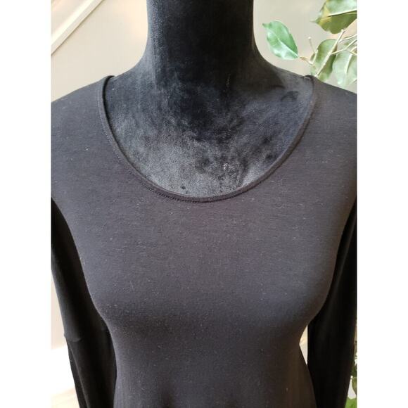 Lascana Venus Top Women M Black Long Sleeve Stretch Soft Rayon Backless Basic - Picture 3 of 11